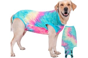 Uadonile Dog Surgery Recovery Suit, Surgical Recovery Suit for Dog Male Female, Spay Neuter Dog Recovery Suit, Cone Alternative Dog Surgical Onesie, Tie-dye Green, XXL