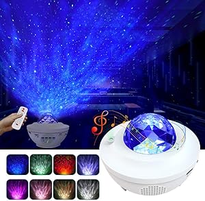 Night Light for Kids, LBell 3 in 1 Star Projector w/LED Nebula Cloud for Bedroom/ Game Rooms/ Home Theatre/ Night Light Ambiance with Bluetooth Speaker, Voice Control& Remote Control