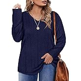RITERA Plus Size Sweaters for Women Long Sleeve V Neck Cable Sweatershirts Fall Pullover Knitted Tops Oversize XL-5XL 14W-28W