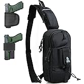LarKoo Sling Backpak Tactical Chest Pistol Bag Shoulder Bags Crossbody Sling Backpack Holster Bag for Concealed Carry