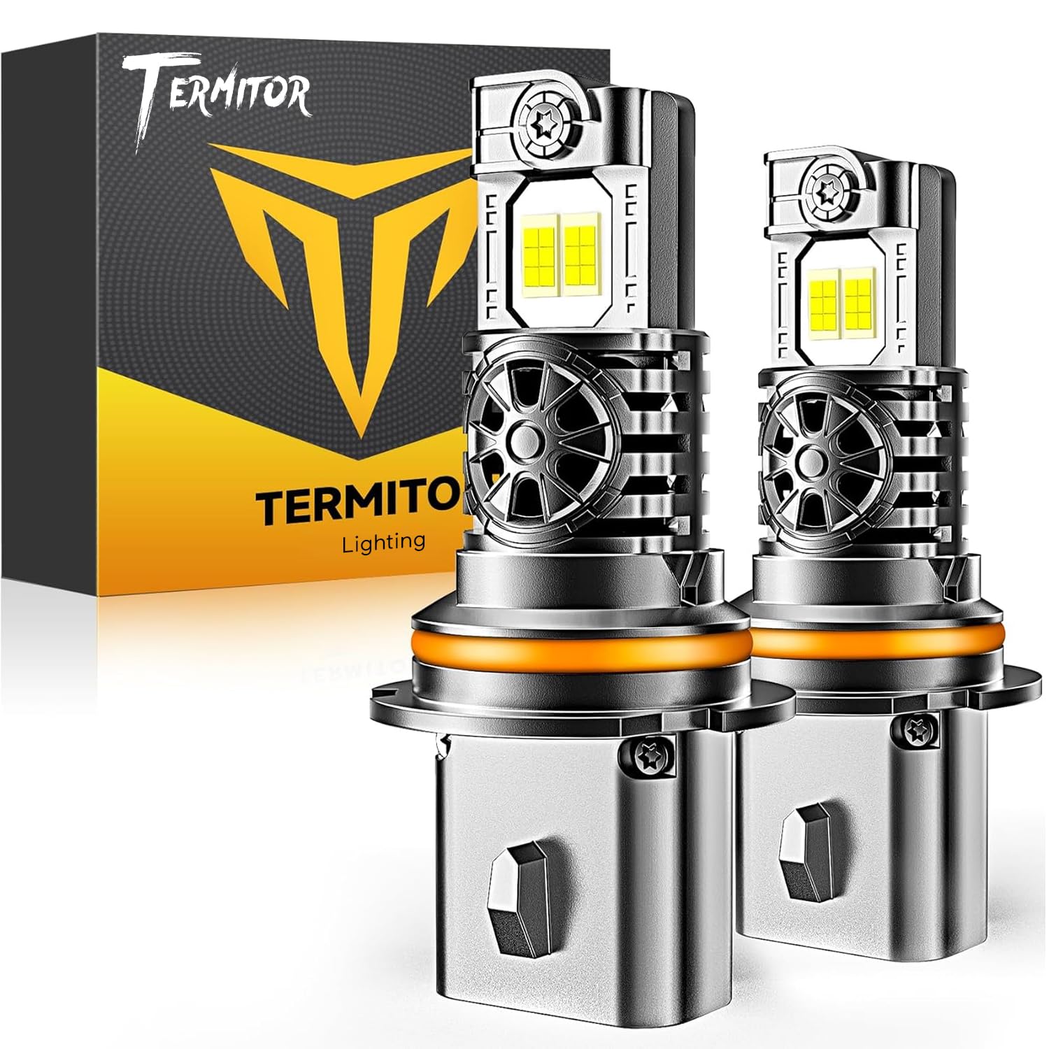 Termitor 9004/HB1 Light Bulbs, 900% Ultra Bright, 6500K Perfect White Color, True 1:1 Halogen Size Match, Quick Plug & Play Setup, 70,000-Hour Long Fog Light Life, Pack of 2 Image
