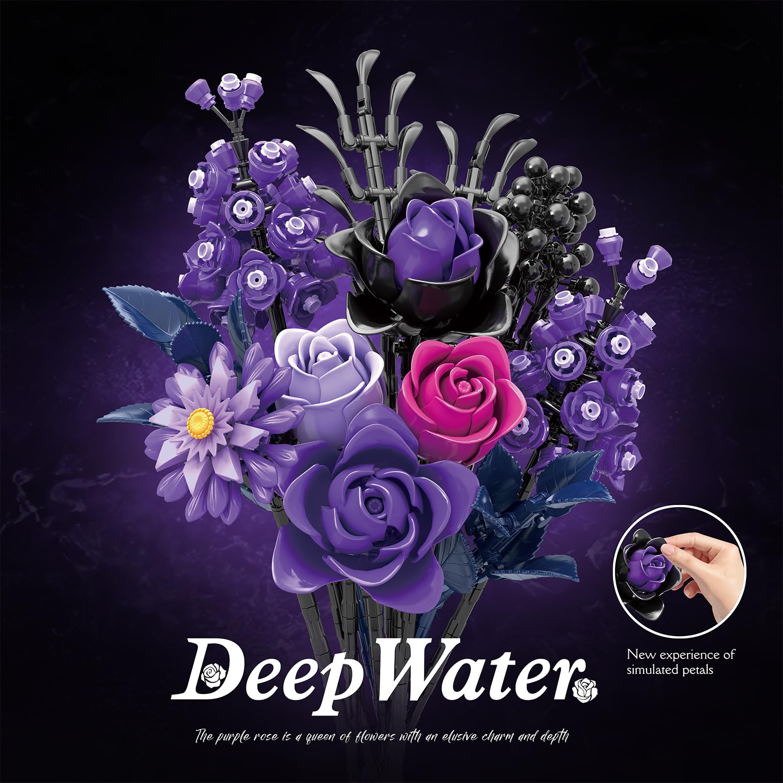 Ideas Halloween Blumen Rosen Spielzeug Klemmbausteine Bausteinen，Kompatibel Mit Lego Flowers Geschenk für Erwachsene Frauen Mädchen Home Deko für Geburtstag, Muttertag, Weihnachten 8-16+（822PSC） 9