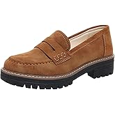 Womens Loafers Shoes Platform Chunky Penny Loafer Lug Sole Comfortable Slip On Work Office Business Casual Dress Shoes, US Size 5-11.5