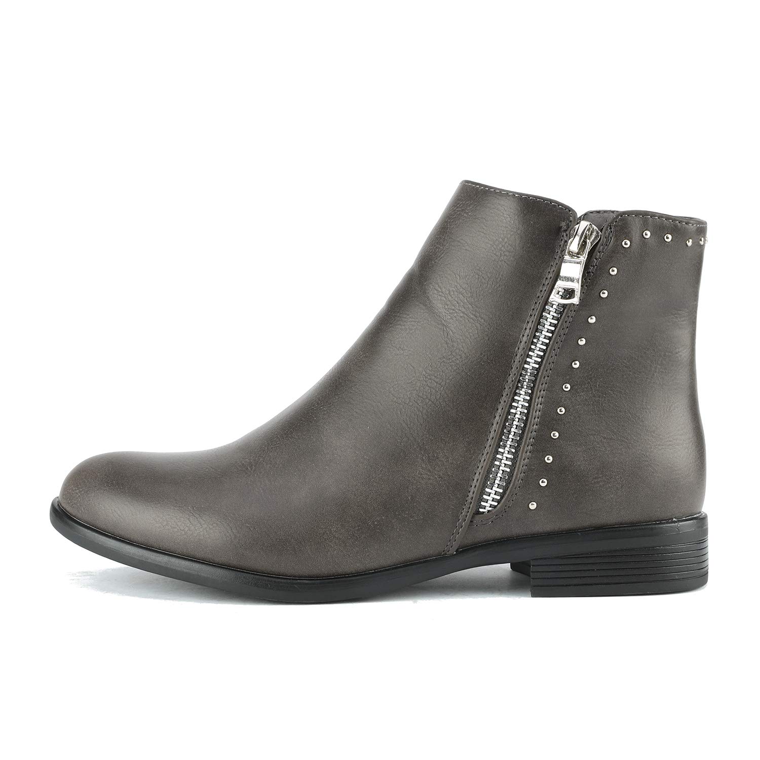 DREAM PAIRS Women's Stubby Grey Flat Heel Ankle Boots Size 9.5 B(M) US - Image 3