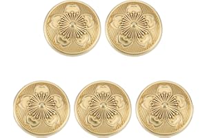 eMagTech 5Pcs 24mm Antiqued Metal Buttons Shank Sew On Buttons for Clothing Blazers Sports Jackets Gold