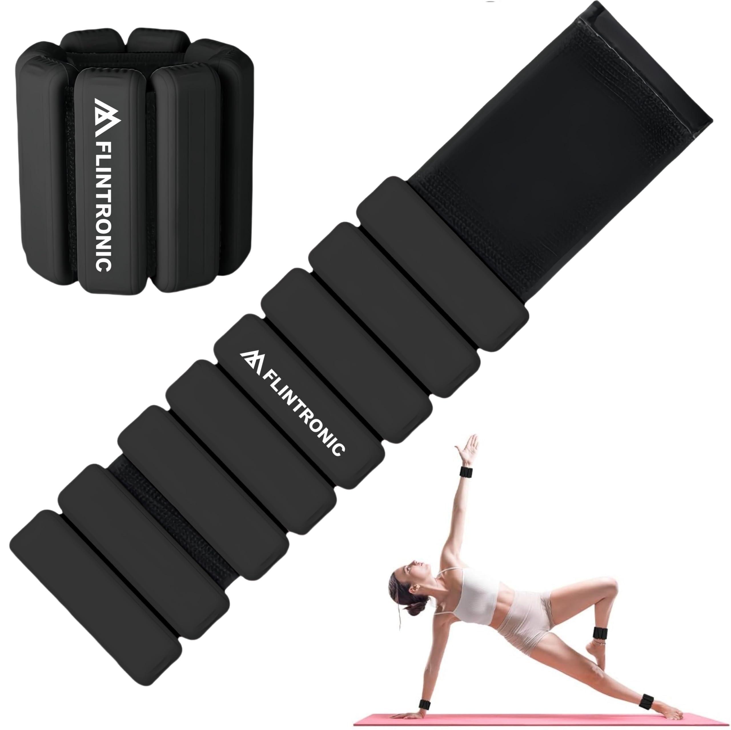 flintronic Adjustable Wrist Weights, 2PCS (1lb Each) Ankle Weights Set, Wearable Wrist & Ankle Weights Bracelet, Fitness Leg Weights for Women Men, for Running Walking Aerobics Yoga Pilates