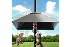 Onlyfly Metal Squirrel Baffle - Squirrel Baffle for Bird Feeder Pole, Upgrade Spring Motion Design for Better Defense, 19 Inch Heavy Duty Guard for Outside Bird Feeder Pole Mount