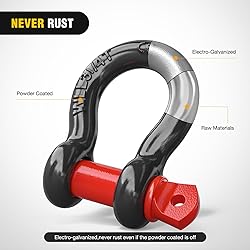 Nilight 4 Pack Small Shackles 5/8" D-Ring Shackle
