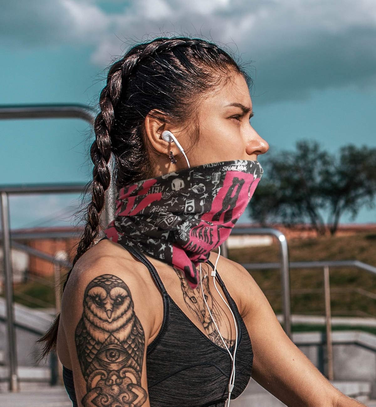 snailman Outdoor Multifunctional Headwear, UV Resistence Hiking Climbing Magic Scarf, Seamless Motorcycling Hairband, Street Sports Fishing Riding Face Bandana (Rock) at  Men’s Clothing store