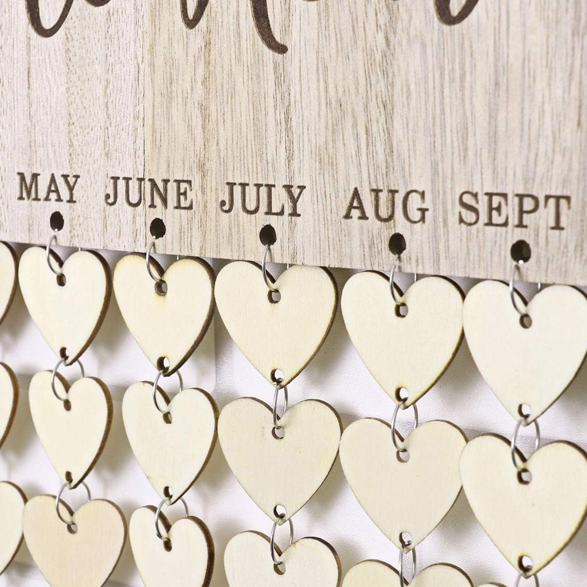 Amosfun Hanging Reminder DIY Wooden Calendar Birthday Reminder Plaque Memo Calendar Home Decor for Home Club Office - Image 4