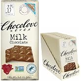 Chocolove Creamy Milk Chocolate Bars | 33% Cocoa | Crafted with Silky Premium Chocolate | Non-GMO, &amp; Gluten-Free, 3.2 oz Bar (12 Pack)