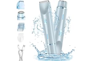 ZFBFSDS Glow Aura Womens Shaver,2025 Upgrade Dual Head Shaver Women,Ezme Razor, 2 in 1 Wet & Dry Waterproof Electric Bikini Trimmer for Women,Blue