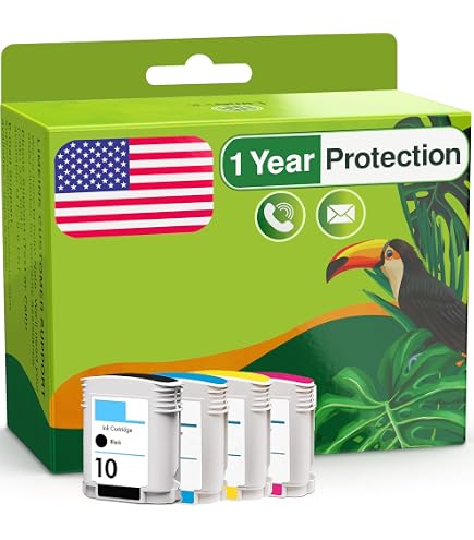 4 Genuine HP 10 / 11 Ink Cartridges – C4844A, C4836A, C4837A, C4838A – For DesignJet & Business Inkjet