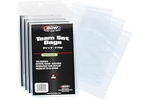 BCW Resealable Team Set Bags – 400 Count | Holds 35 Loose Cards or 5 Standard 35pt Toploaders | Fits Magnetics up to 108pt | Acid-Free Team Bags for Trading Cards & Shipping
