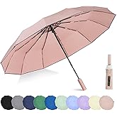 BAODINI Windproof Compact Rain Umbrella for Travel 42/46 Inch Premium Fabric Auto Open Perfect for Purse and Backpack Portable Umbrella for Women and Men