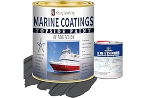 SHANGTIANFENG Battleship Grey Marine Coatings Topside Paint 32 Oz Grey+10 Fl Oz diluent, Marine Wood and Fiberglass Primer,Suitable for use on fiber,Suitable for use on fiberglass, wood or metal surfaces above the waterline