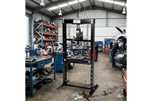 IDEALHOUSE12 Ton Hydraulic Shop Press, Heavy Duty h-Frame with Adjustable Table & Stamping Plates, Manual Hydraulic Press for