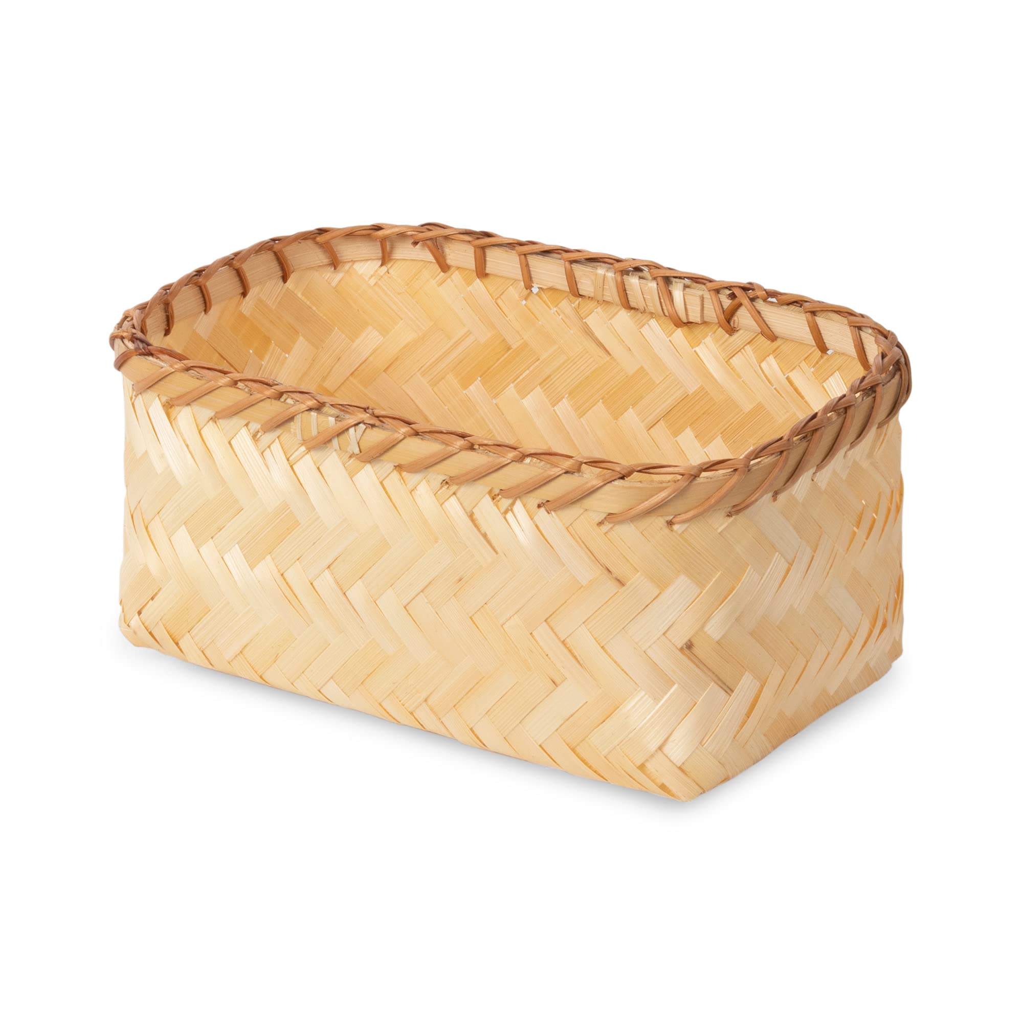 Compactor Halong Handmade Bamboo Basket - Natural, 23X15X10 cm, Perfect For Organizing and Displaying Items