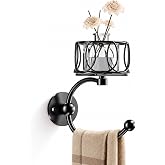 Hand Towel Holder for Bathroom, Towel Hooks for Bathroom with Candle Holder, Wall Mounted Towel Hook for Hanging, Rustic Wall