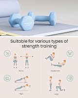 SONGMICS 2 x 3 kg Neoprene Dumbbells Hexagonal Pale Blue view 4