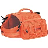 OneTigris Dog Backpack for Medium &amp; Large Dogs, Mammoth Nylon Dog Pack Tactical Backpack Harness with Side Pockets for Hiking Walking Training Running