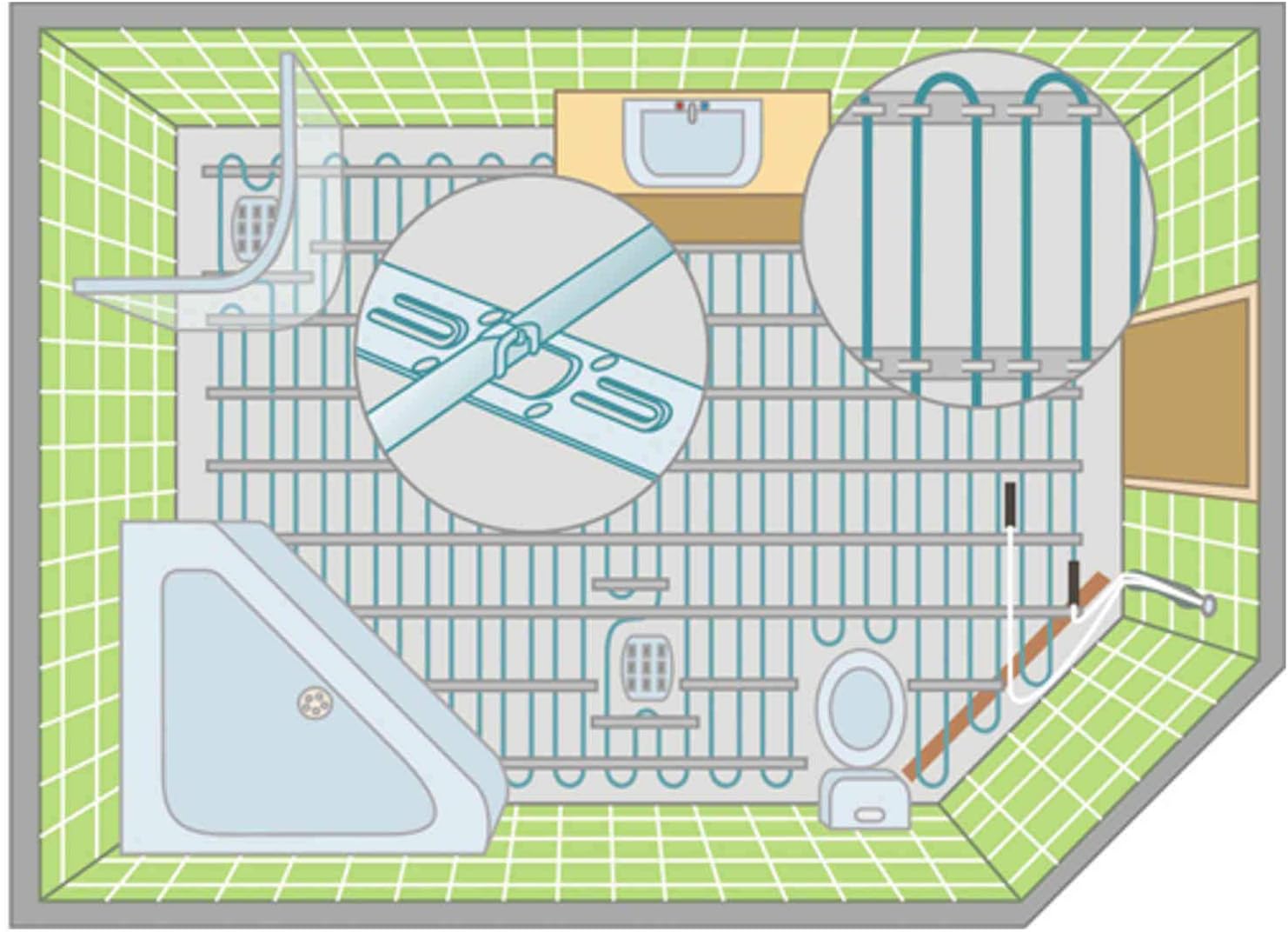шаг трубы 16 для теплого водяного пола. теплый пол шаг трубы 20 см. контур тёплого пола 100м. укладка теплого пола от стены. поверхностное отопление.