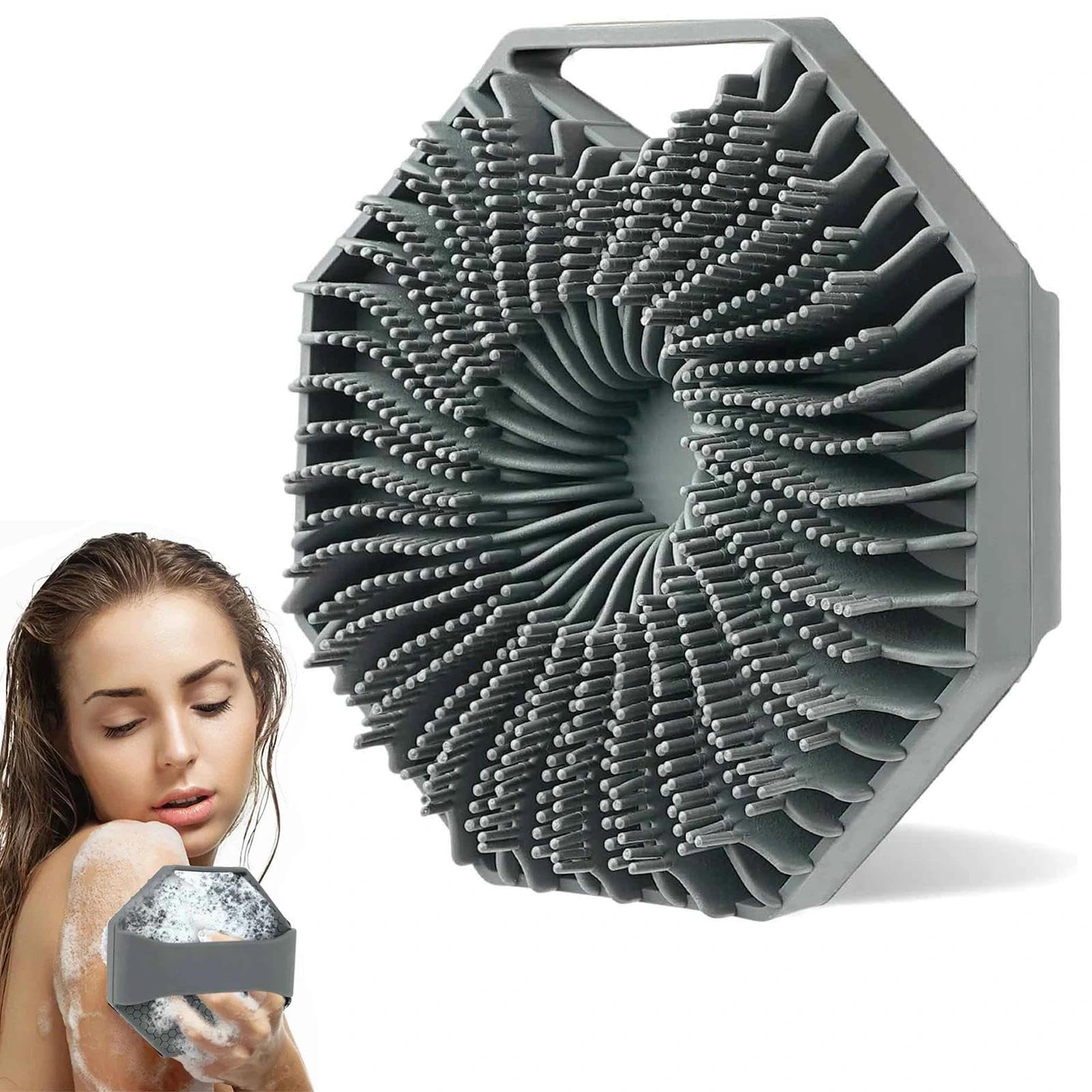 JYTDBCS Polygon BathBrush Home Portable Soft Fin Massage Brush BathBrush Silicone Scrubber Silicone Shower Scrubber jytdbcs Polygon bathbrush Home Portable Soft fin Sud Scrub