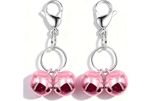 IVIA PET 4 Sets Cat Bell for Dog Collar Charm Training Pet Pendant Accessories with 2 Pack Stainless Steel Dog Tag Clips(2 X-Small Pink)