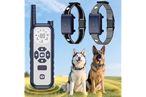 DILEASIR Wireless Dog Fence for 2 Dogs - Invissible Fence for Dogs with Training Collar, Rechargeable Pet Containment System with Remote Adjustable Portable for Large Medium Dogs Outdoor