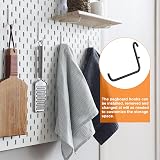 sourcing map 4pcs L Style Pegboard Hooks 3.75" Black Metal Garage Tool Storage view 5
