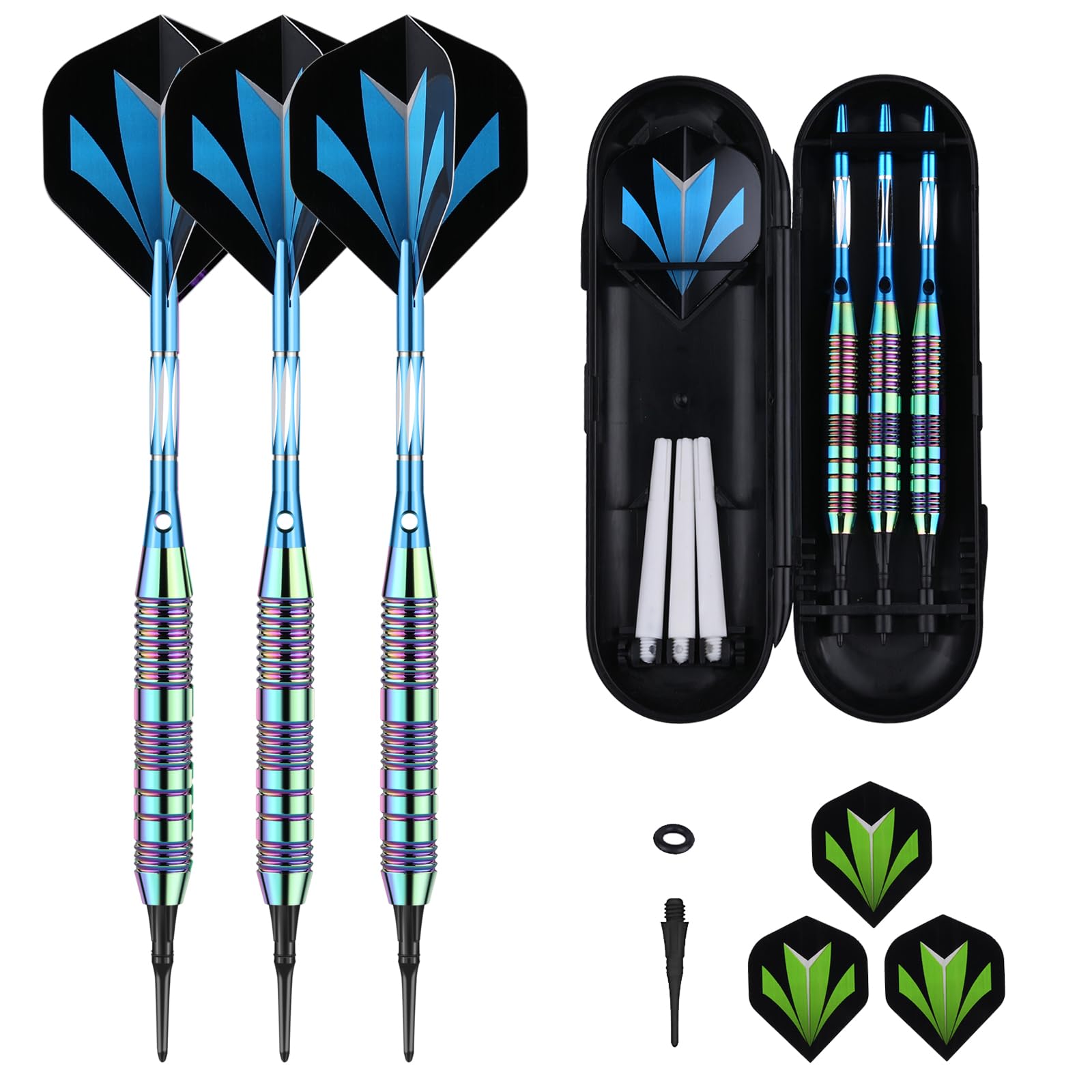 sanfeng Darts Plastic Tip Set Rainbow Blue Color