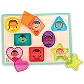B. toys – Shapes & Emotions – Chunky Puzzle – Toddler Puzzle – Geometric Shapes & Emotions – Classic Toys for Kids – 2+ Years