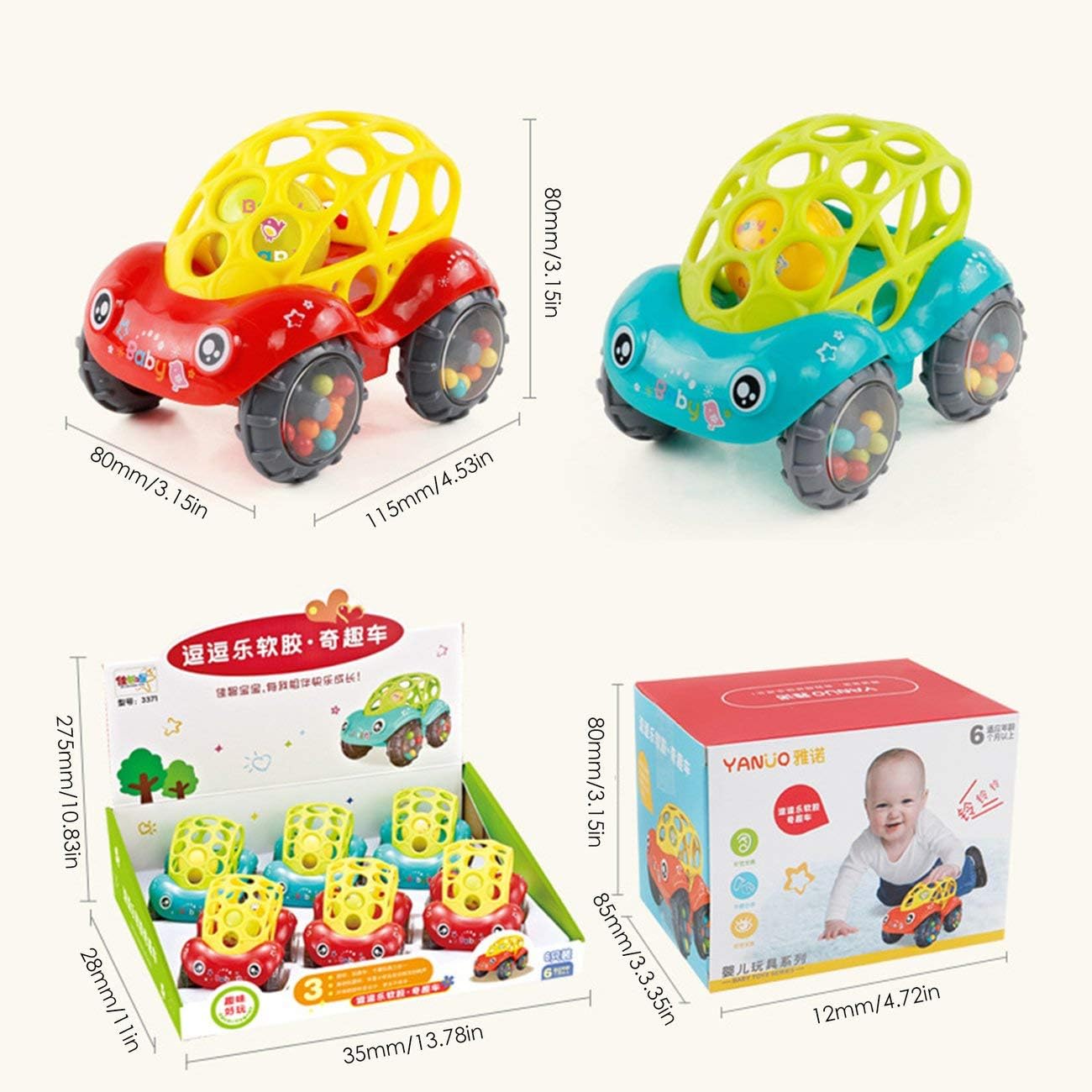 Tree On Life Voiture Bebe Cloches Tenir Jouets En Plastique Souple Bebe Anneau De Dentition Main Attraper Balle Jouet Voiture Enfants Puzzle Jouets Educatifs Precoces Jeux De Balles Et De Ballons Jeux Et Jouets