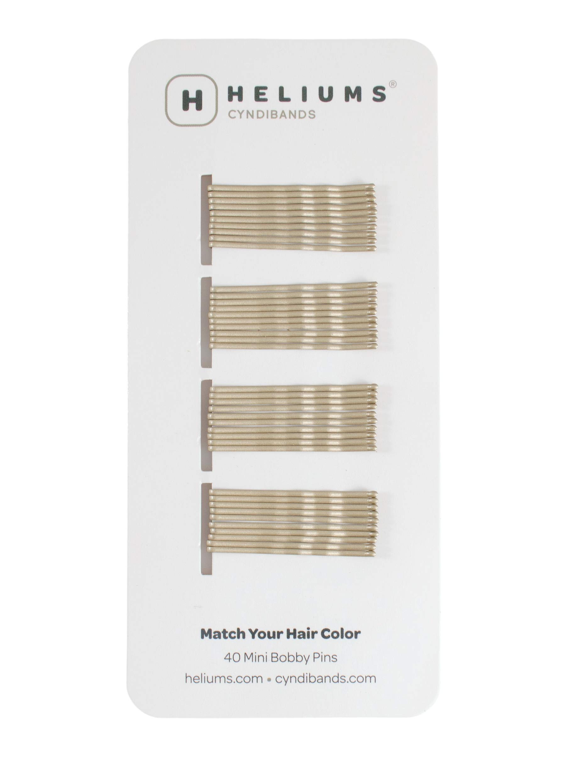 Heliums Small Hair Pins - Ash Blonde - 40 Count, 3.75cm Hair Grips - Mini Kirby Bobby Pins For Women & Kids