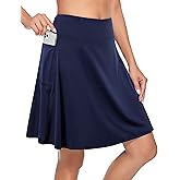 KORALHY Women's 20" Knee Length Skorts Skirts Tennis Athletic Golf Causal Skort with 4 Pockets