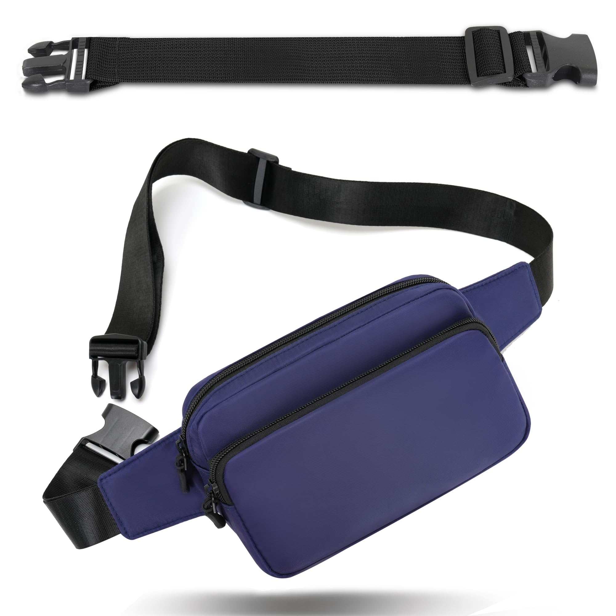 IHIGOGOFA Bumbags Waist Fanny Pack Fashion Bum Bag with 30cm Extended Belt for Dog Walking Climbing Hiking Travel Cycling Girls Ladies Men Women (Dark Blue)