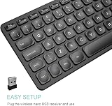 Arteck 2.4G Wireless Keyboard Ultra Slim Full Size with Numeric Keypad view 2