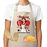 heiyihe Funny Aprons for Women - Baking Gift for Women, Mothers Day Christmas Birthday Gifts, Perfect for Cooking, Bartending