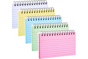 FRIUSATE Index Cards with Ring, 3x5 Inches Spiral Flashcards, Colored Ruled Notecards Index Cards Flash Cards with Ring for Studying Nursing School Office Taking to Do List(250 Sheets)