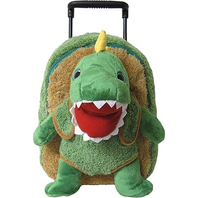 Rolling Backpack Stuffed Dinosaur Backpack Adorable T-Rex Rolling