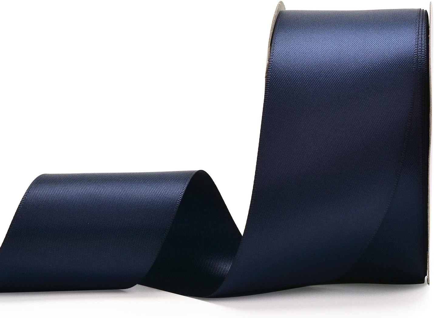 YAMA Navy Blue Double Face Satin Ribbon - 2 Inch 25 Yards for Gift Wrapping Ribbons Roll, Navy