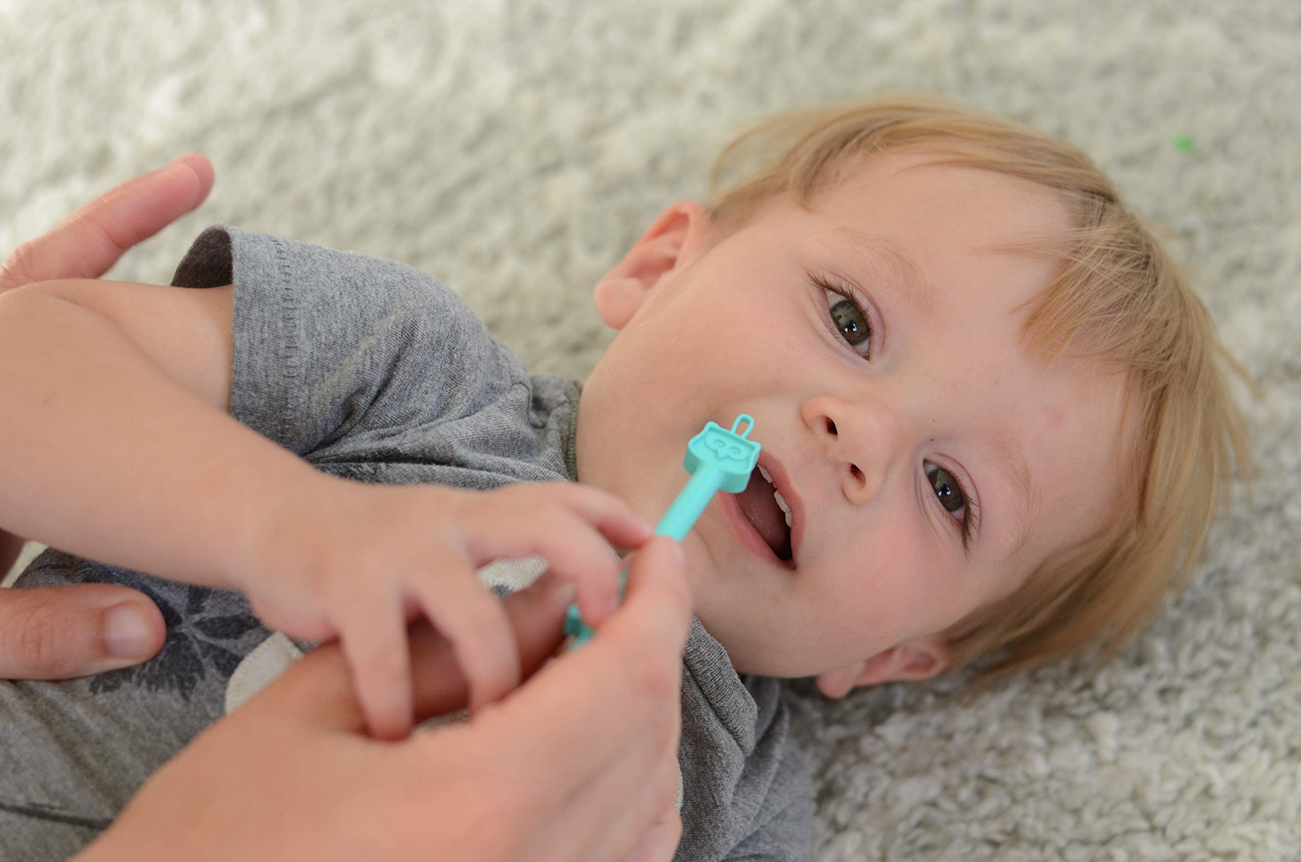 Nose Hero - Baby Nose and Ear Cleaner Tool - Made in USA 100% Soft Flexible Rubber Infant Booger Picker - Essential Baby Care Products - Nasal Boogie Sucker Tool - Safe, BPA Free