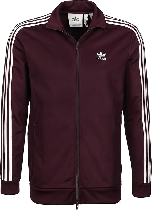 adidas beckenbauer jacket maroon