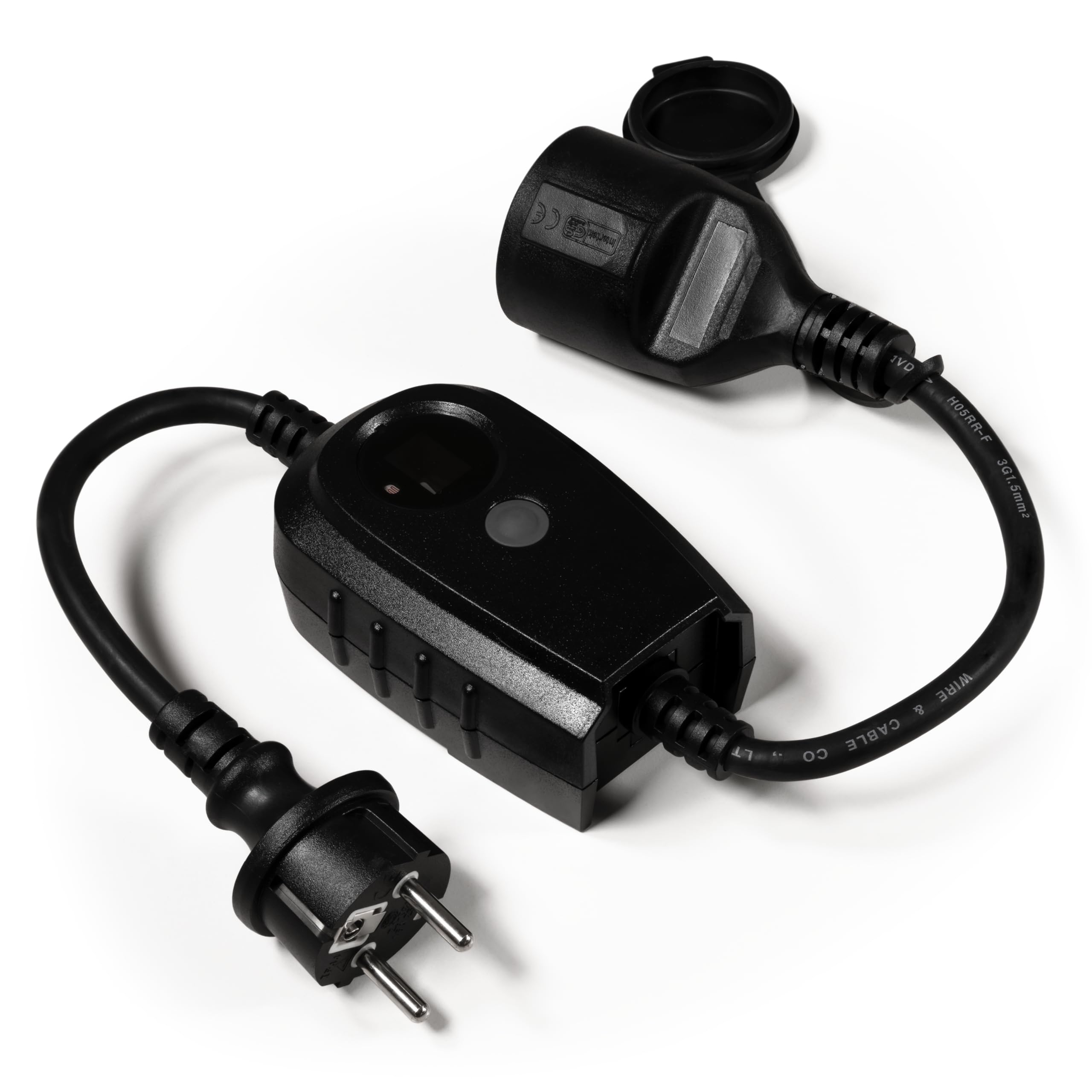 MC POWER Adapter Plug McPower with Twilight, IP44, Timer (1-9 Hours). for Switching e.g. Outdoor Christmas Lights