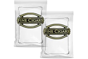APQ SUPPLY APQ Clear Cigar Bags Plastic, 8 x 10 Inches. 100 Pack Clear Plastic Cigar Bags with Zipper Closure. Durable 2 Mil Cigar Plastic Sleeve. Resealable Cigar Bag for Storing, Packing Cigars