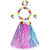 Fighting to Achieve 5PCS Women Hawaiian Hula Grass Skirt Luau Outfits for Women Grass Skirts for Luau Tropical Party