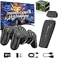 HCRTGAY Wireless Retro Gaming Console Stick, Plug and Play TV Video Games Stick with Built-in 18 Emulators, Retro Drive 20000+ Games, 4K HDMI Output with 2 2.4G Wireless Controllers (64GB Memory Card)