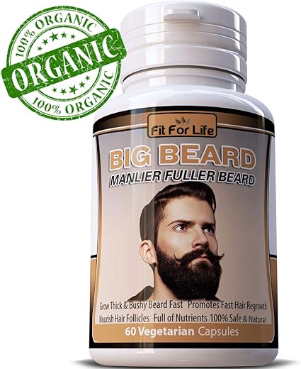 Amazon Com Organic Beard Growth Vitamins For Men Manlier