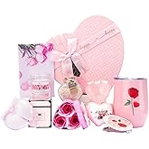 Gifts Box for Girlfriend Wife Lover Birthday Gifts for Women Heart-shaped Pink Rose SPA Love Gift Basket Love You Gifts Wedding & Engagement Valentines Gift Anniversary Romantic Birthday Present