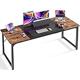 Huuger Computer Desk, 63 Inch Office Desk, Gaming Desk with Storage, Writing Desk Work Desk for Home Office, Study, Modern Si